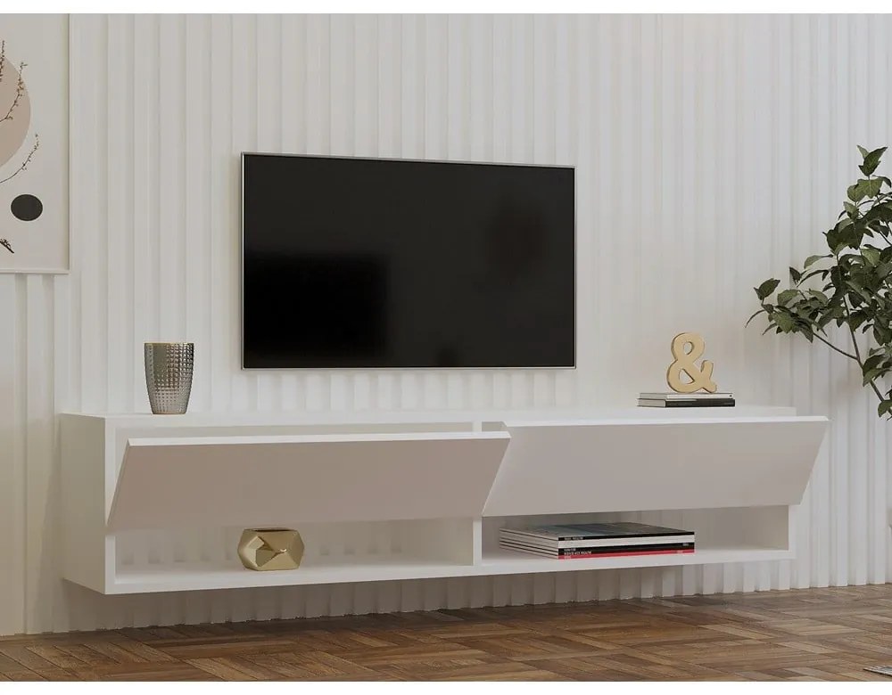 Fehér TV-állvány 141x31x30 cm Arges – Kalune Design