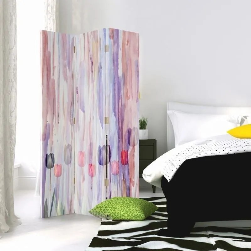 Gario Paraván Festett virágok pasztell színben Méret: 180 x 170 cm, Kivitelezés: Klasszikus paraván