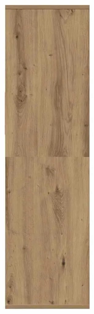 kézműves tölgy színű szerelt fa könyvszekrény 34x31x112 cm