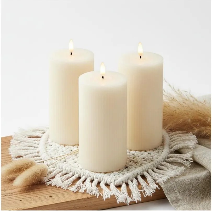 3 darabos BRILLO LED-gyertya szett LED/3xAAA, 15 cm, krémszínű + távirányító