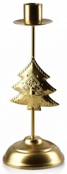 Karácsonyi adventi gyertyatartó arany szívű fenyőfa dekorral