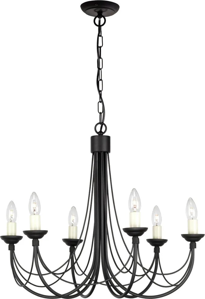 ELSTEAD CB6-BLACK CARISBROOKE Klasszikus Csillár Fekete E14 IP20