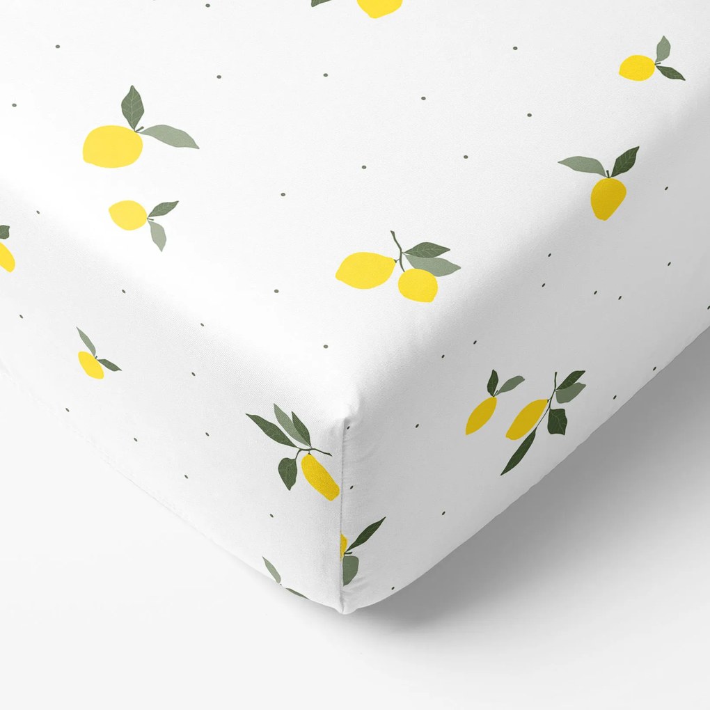 Goldea pamut gumis lepedő - citromok 160 x 200 cm