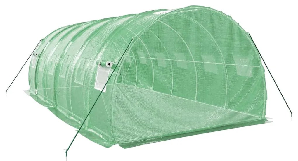 zöld acélvázas melegház 18 m² 6 x 3 x 2 m