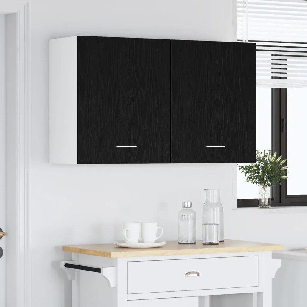 vidaXL Felfüggeszthető szekrények - 2 csomag - Fekete tölgy, 100x31x60 cm - Műgyantából