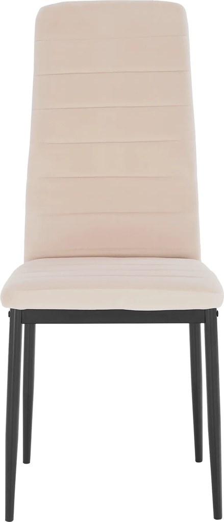 Szék, bézs Dulux Velvet szövet/fekete fém, COLETA NOVA