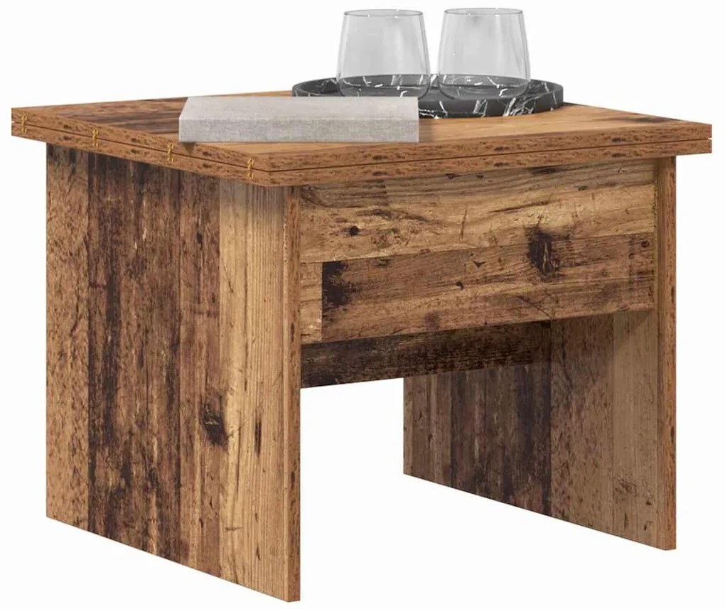 vidaXL Dohányzóasztal Öreg fa 55 x 54,5 x 45 cm Faanyag