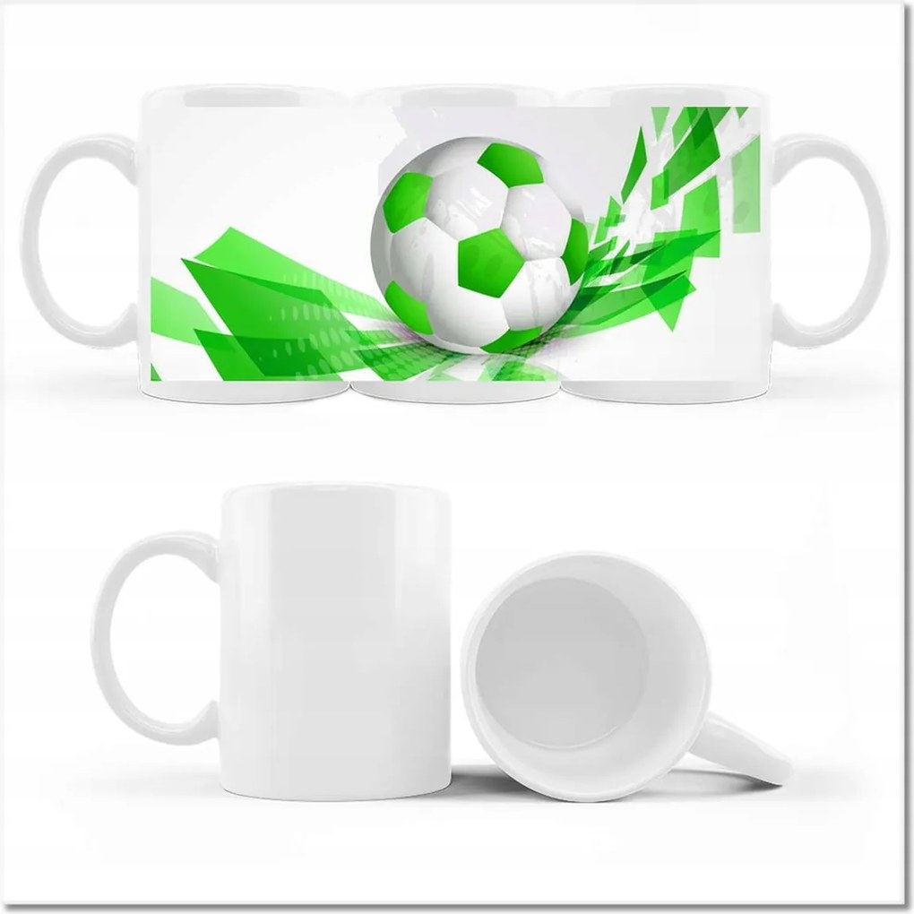 Nyomott mintás bögre Zöld focilabda