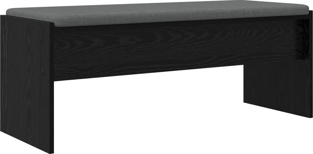 vidaXL Előtér pad párnával Fekete tölgy 103 x 38 x 40 cm