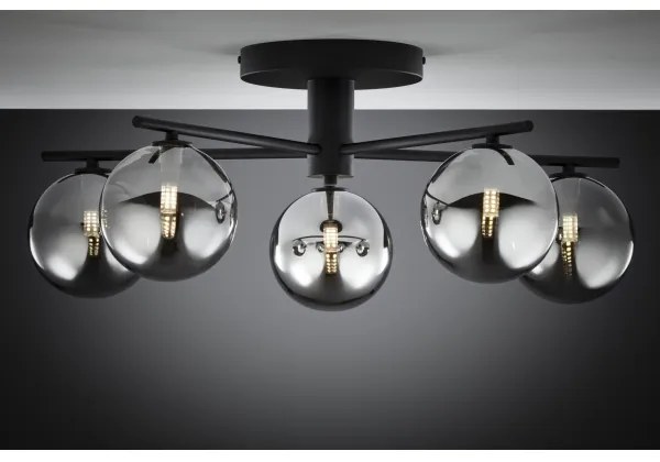 Jupiter 2048 - Felületre szerelhető csillár PRATO 5xG9/14W/230V fekete/füstszürke