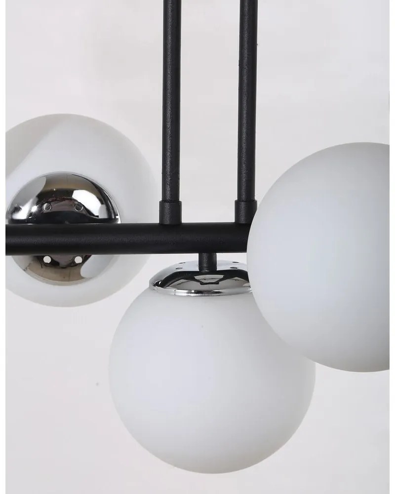 Fehér-fekete mennyezeti lámpa üveg búrával ø 15 cm Sail – Squid Lighting
