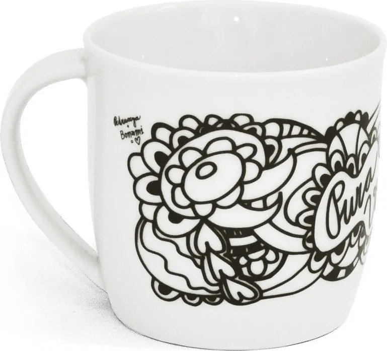 Fehér-fekete bögre 260 ml Pura Vida – Bonami