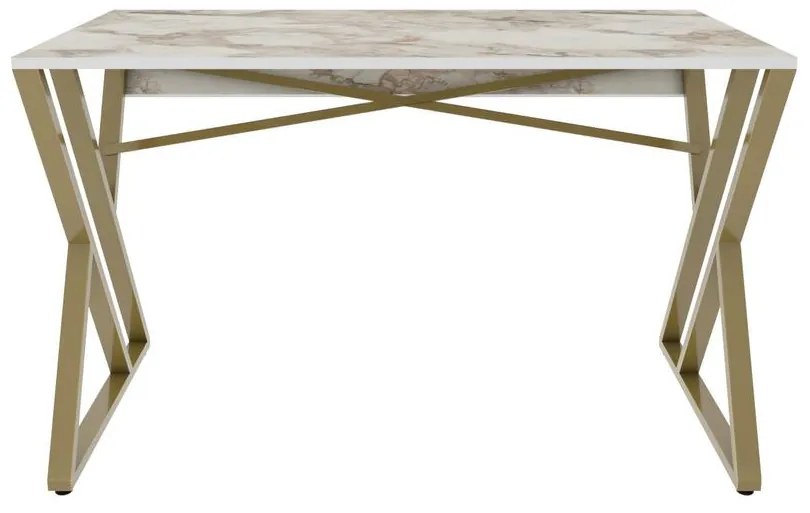 Íróasztal Gyza - White, Gold