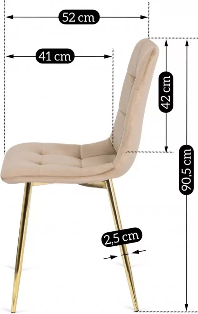 Krémszínű Bársony Étkezőszék YORK Belföldi Raktárról