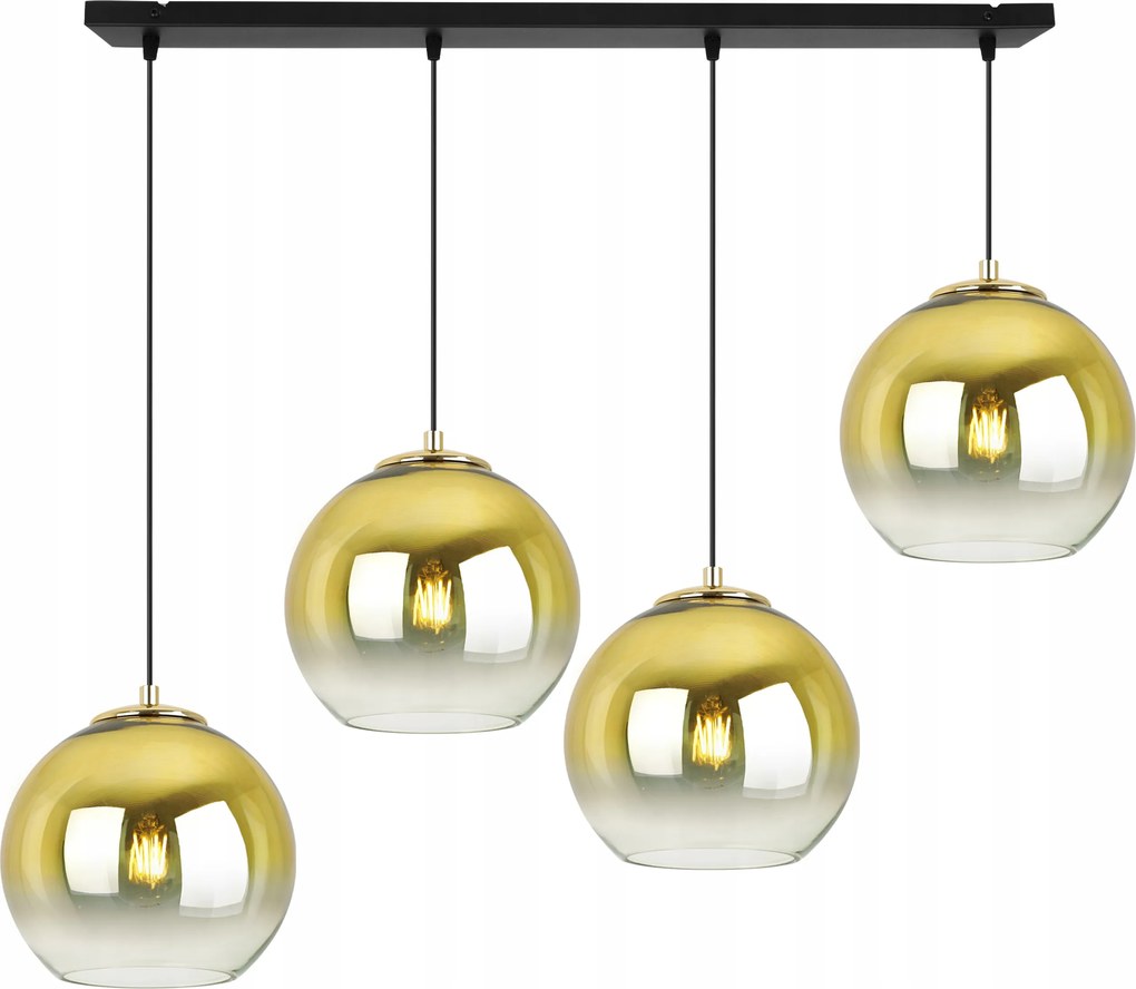 Függőlámpa Csillár Mennyezeti Díszléc Arany Üveg Lámpabúra Csillogó Gömbök