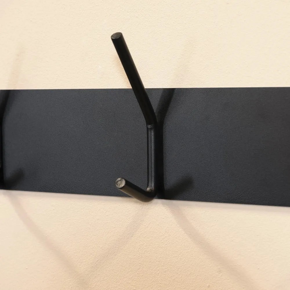 Fekete fém fali fogas 40 cm Fusion – Spinder Design