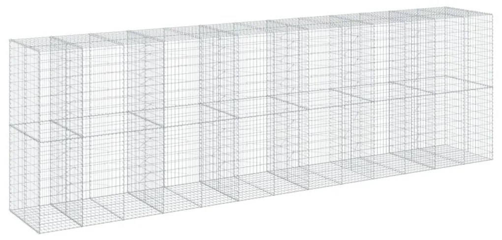 horganyzott vas gabion kosár fedéllel 650 x 100 x 200 cm