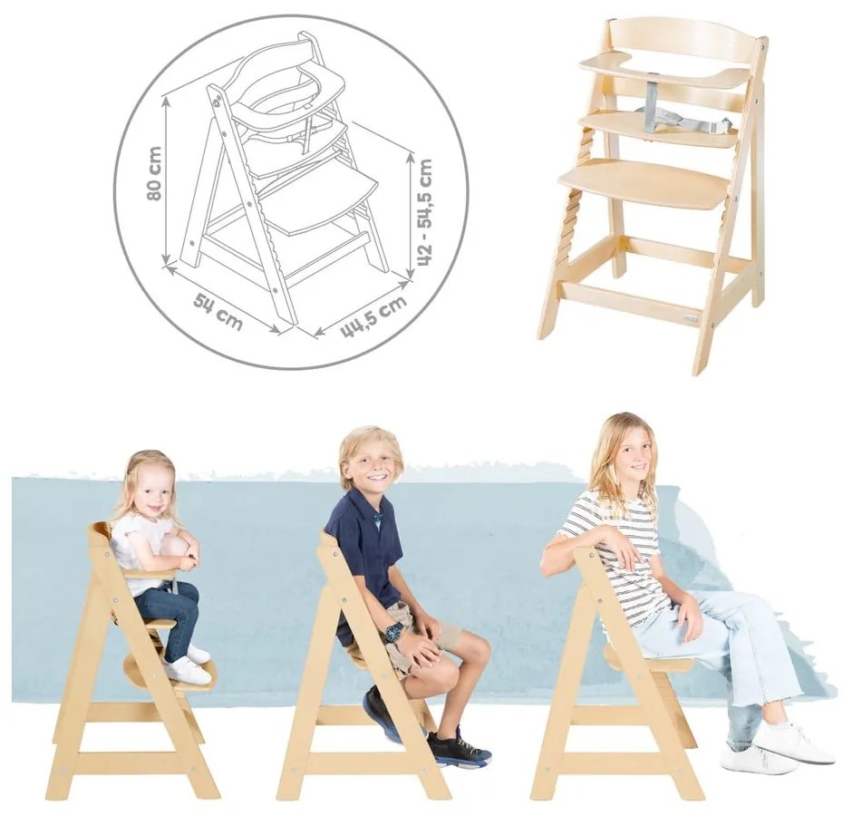 Bézs-natúr színű etetőszék Born Up 2in1 Luxe – Roba