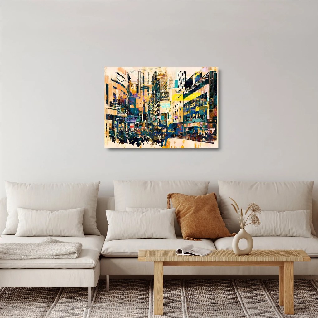 Kép - Festett absztrakció (üvegen) (70x50 cm)