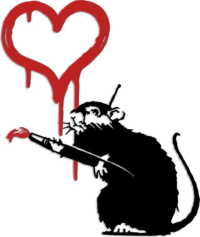 Banksy fém fali dekoráció, 60×70 cm