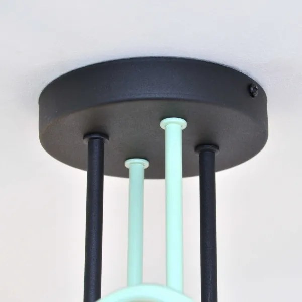 Felületre szerelhető csillár OXFORD 4xE27/15W/230V fekete/zöld