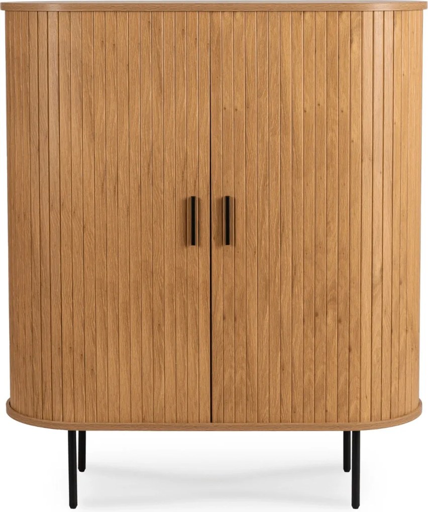 Kétajtós, tolóajtós komód 100 cm méretben, tölgy színben TRISH