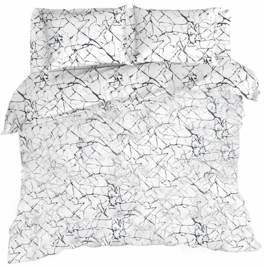 Pamut lepedők Márvány deluxe fehér 200x140cm+90x70cm TiaHome