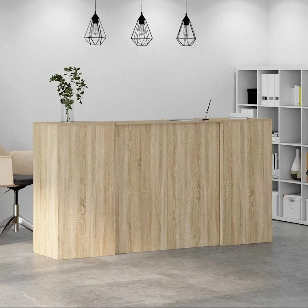 recepciós pult sonoma tölgy 200x50x103,5 cm szerelt fa