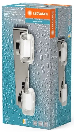Ledvance-LED Fürdőszobai fali lámpa ORBIS FLAME 2xLED/5,5W/230V IP44 króm