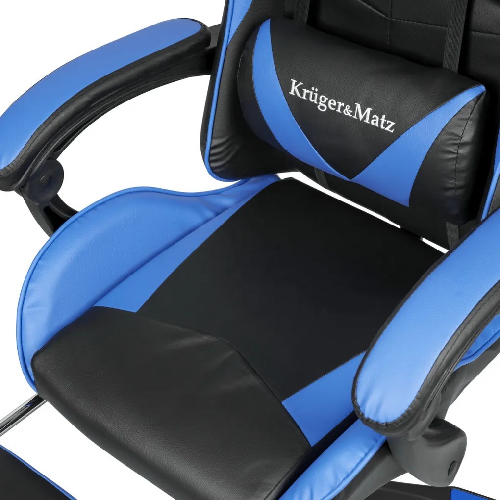 Kruger&Matz Warrior GX-150 játékszék fekete és kék színben