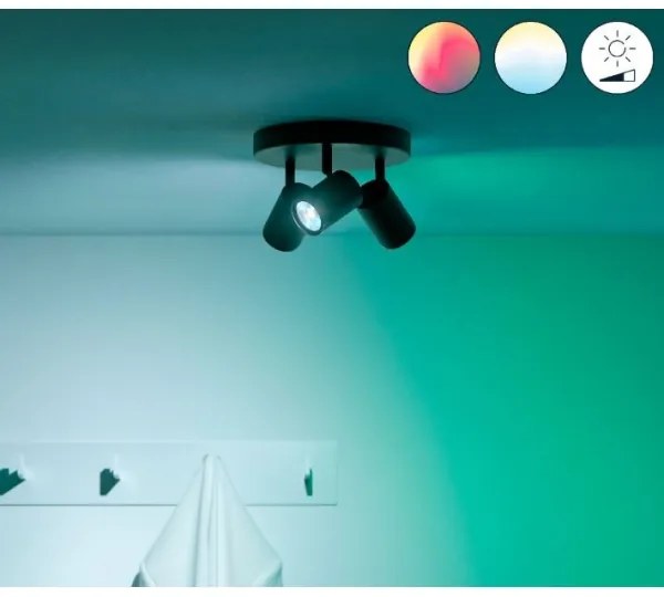 WiZ - LED RGBW Dimmelhető spotlámpa IMAGEO 3xGU10/4,9W/230V fekete Wi-Fi