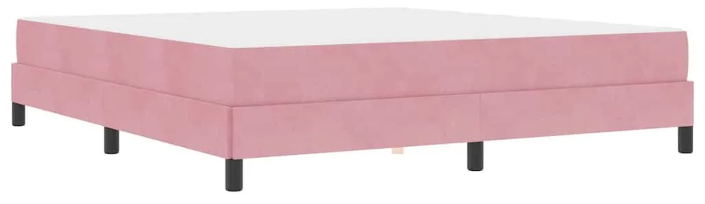 Boxspring ágy matraccal Rózsaszín 180 x 200 cm Bársony
