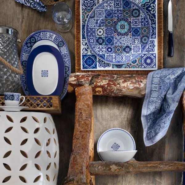 24 darabos kék porcelán étkészlet