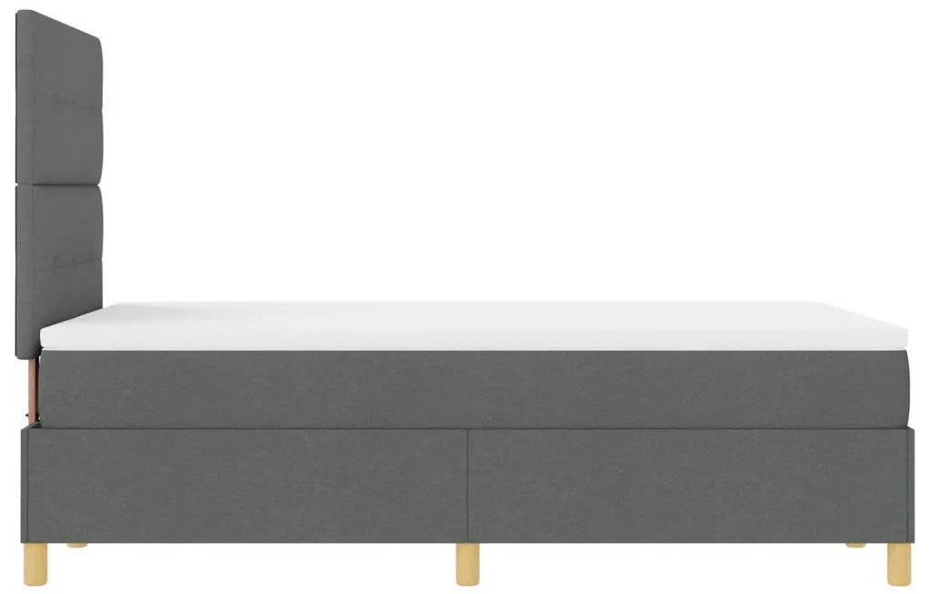 Box Spring Ágy matraccal & LED világítással, Sötét szürke 120x190 cm Szövet