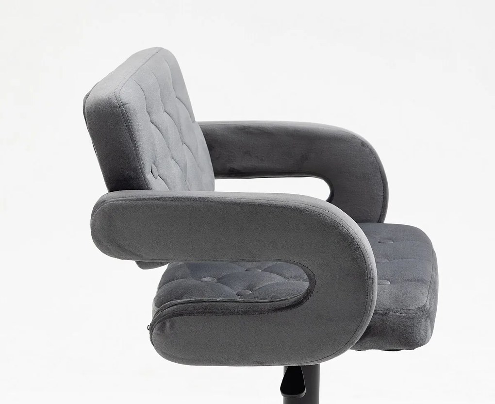 HR8403KW Grafit modern velúr szék fekete lábbal