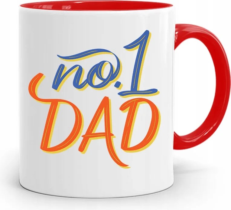 Piros Bögre Apának No 1 Dad Ajándék fényképes nyomtatással