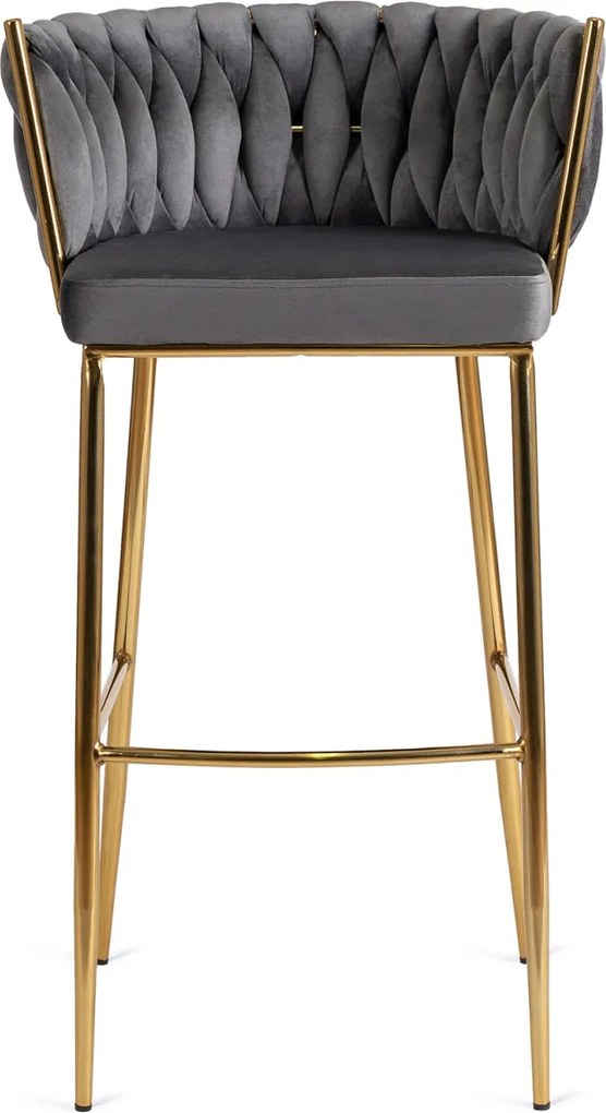 Bárszék 2 szürke bársony, FLORES