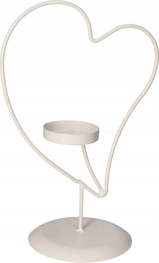 Szív Gyertyatartó Fém Dísz 23,5 CM