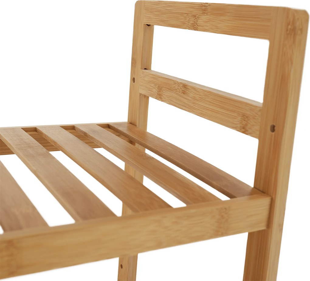 4 polcos polcállvány, természetes bambusz, FIORE TYP 2