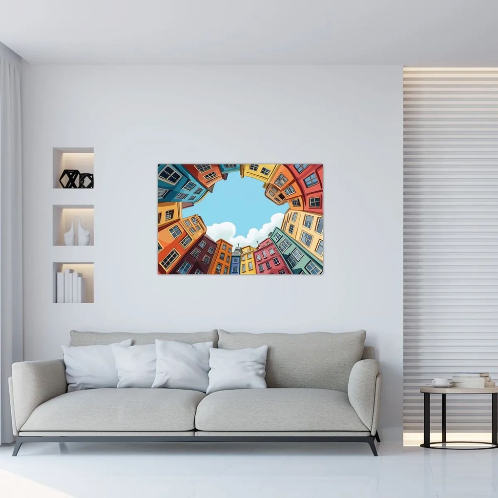Kép - Házak között (90x60 cm)