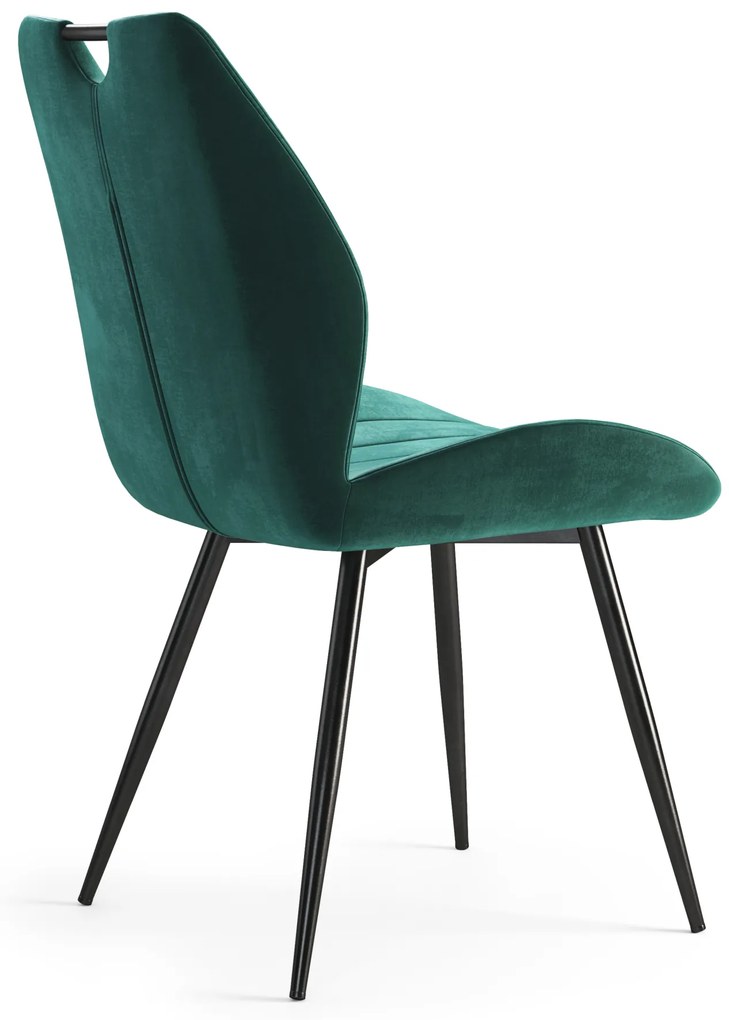 MAZZONI EXPORT ARNO Zöld (Bluvel 78 szövet) - MODERN KÁRPITOZOTT ÉTKEZŐSZÉK NAPPALIBA/ÉTKEZŐBE VELVET FOGANTYÚVAL