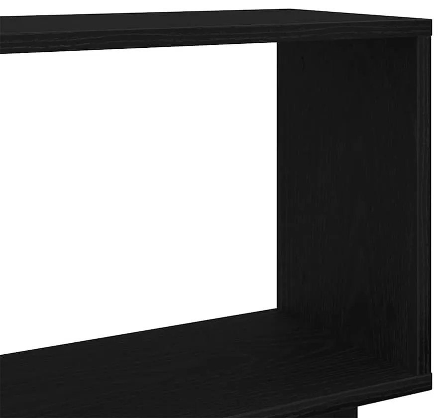fekete tölgy szerelt fa könyvespolc 80x24x96 cm