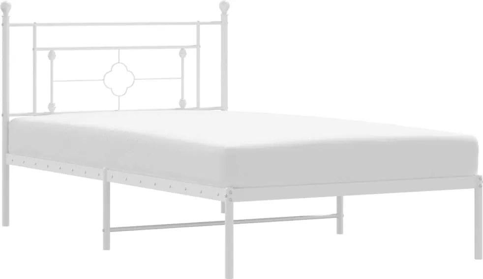 vidaXL fehér fém ágykeret fejtámlával 107x203 cm