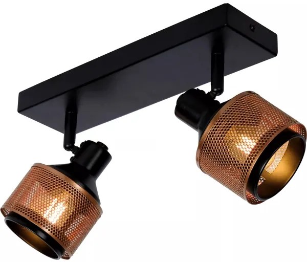 Lucide 77980/02/30 - Spotlámpa RAFA 2xE14/40W/230V fekete/bronz