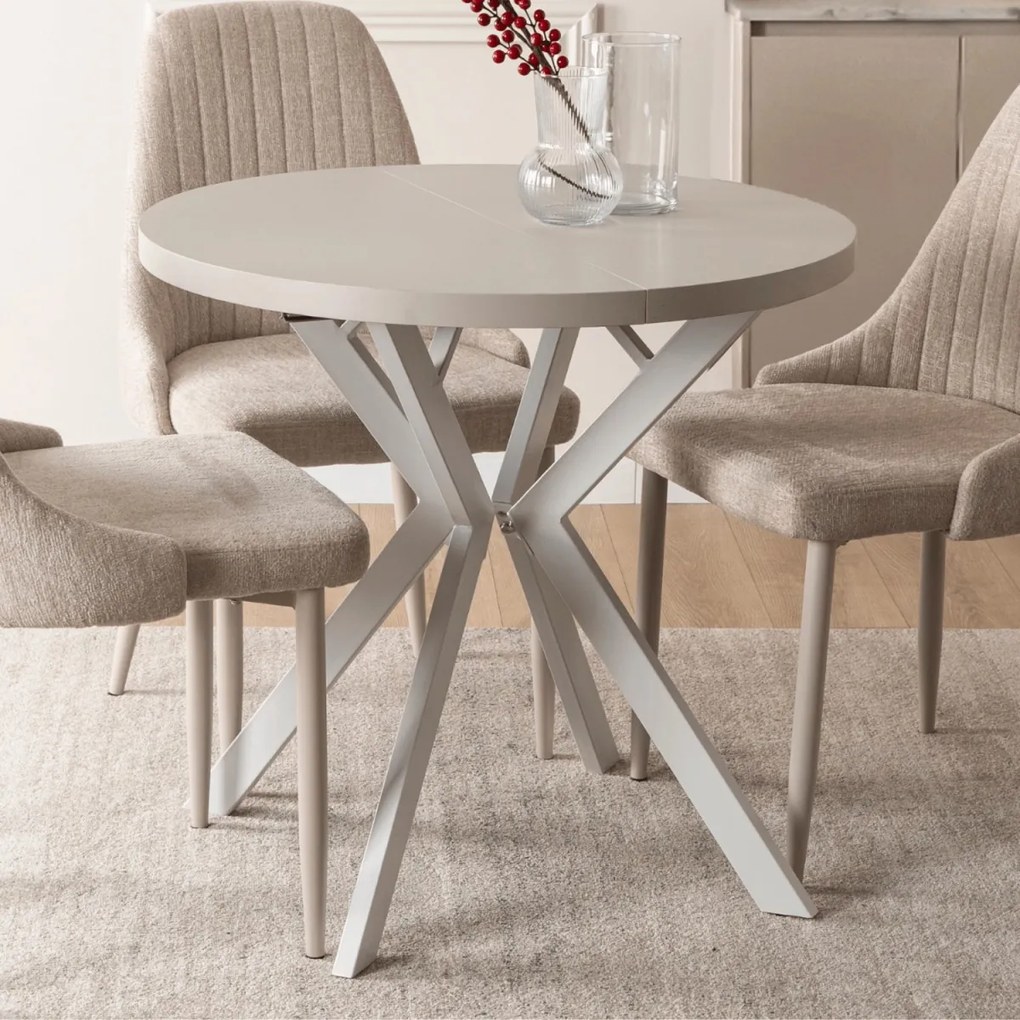 Kihúzható étkezőasztal 80–160 cm méretben, kasmír/fehér színben DORIAN