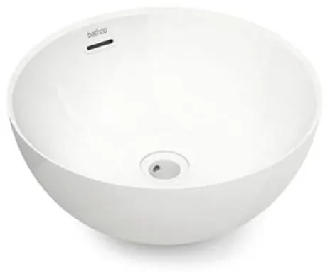 Bathco 4131 - BARI pult tetejére helyezhető mosdótál, Ø 37 cm, porcelán/fehér