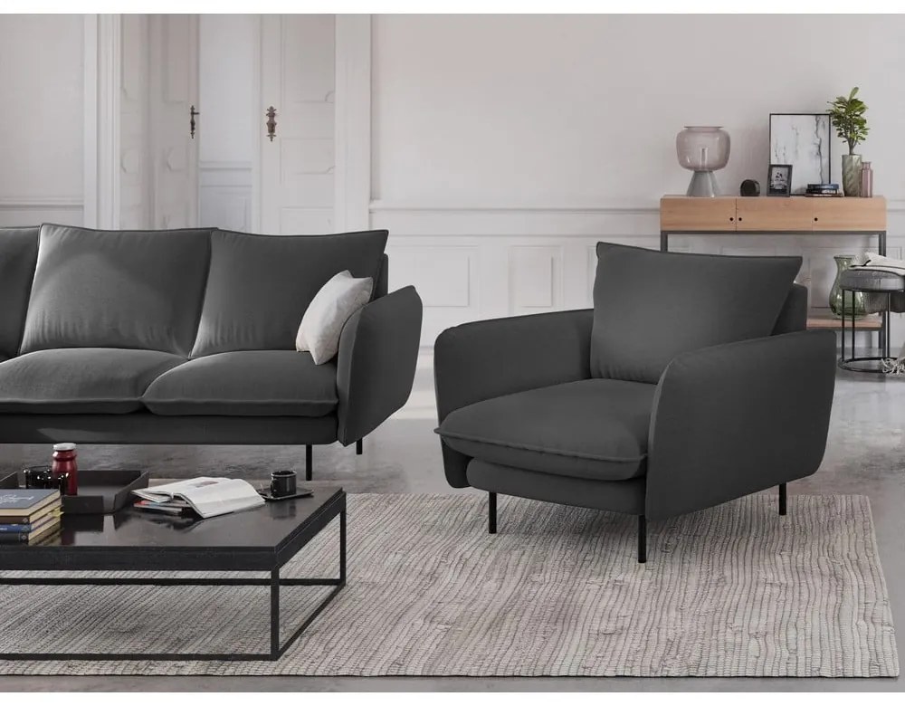 Vienna sötétszürke fotel - Cosmopolitan Design