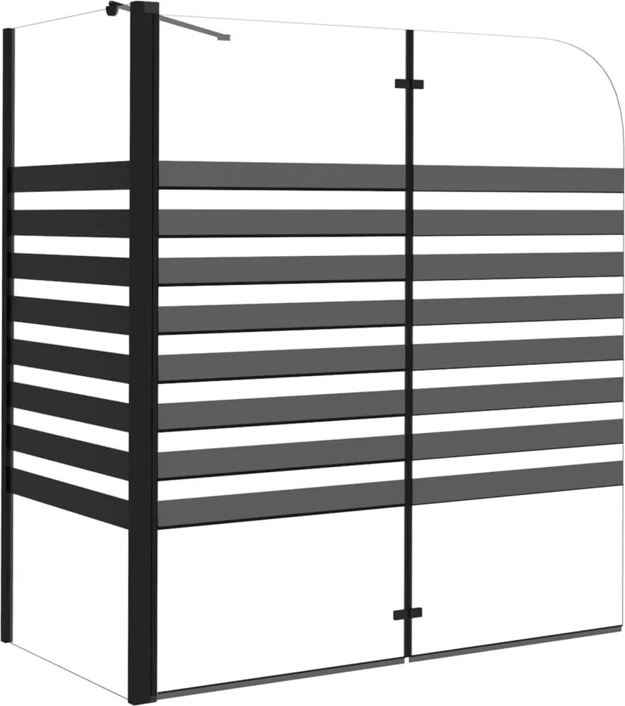 vidaXL csíkos edzett üveg fürdőparaván 120 x 68 x 130 cm