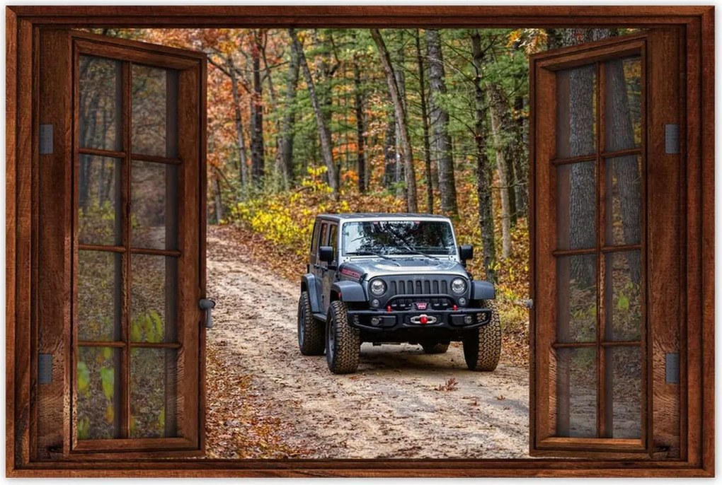 Poszterek 60x40 Jeep Wrangler az erdőben