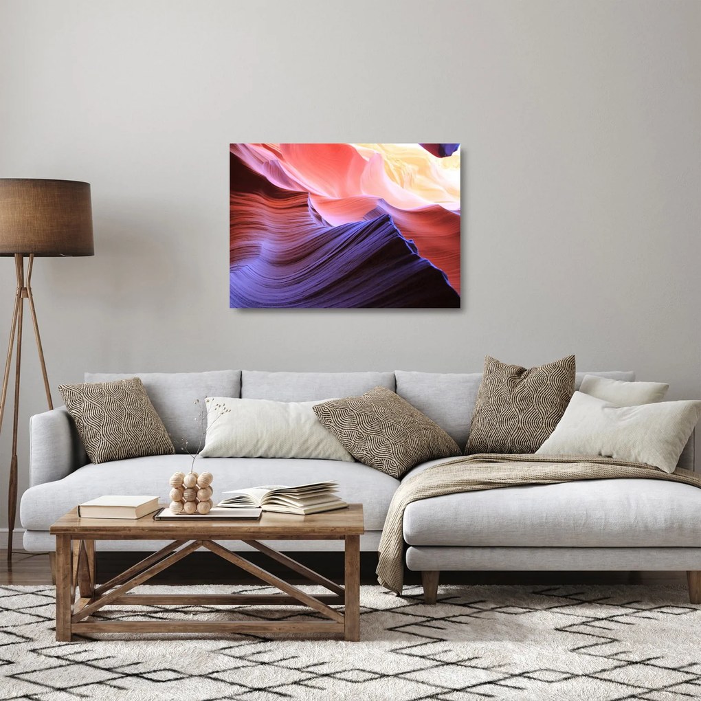 Kép - színes homok (üvegen) (70x50 cm)